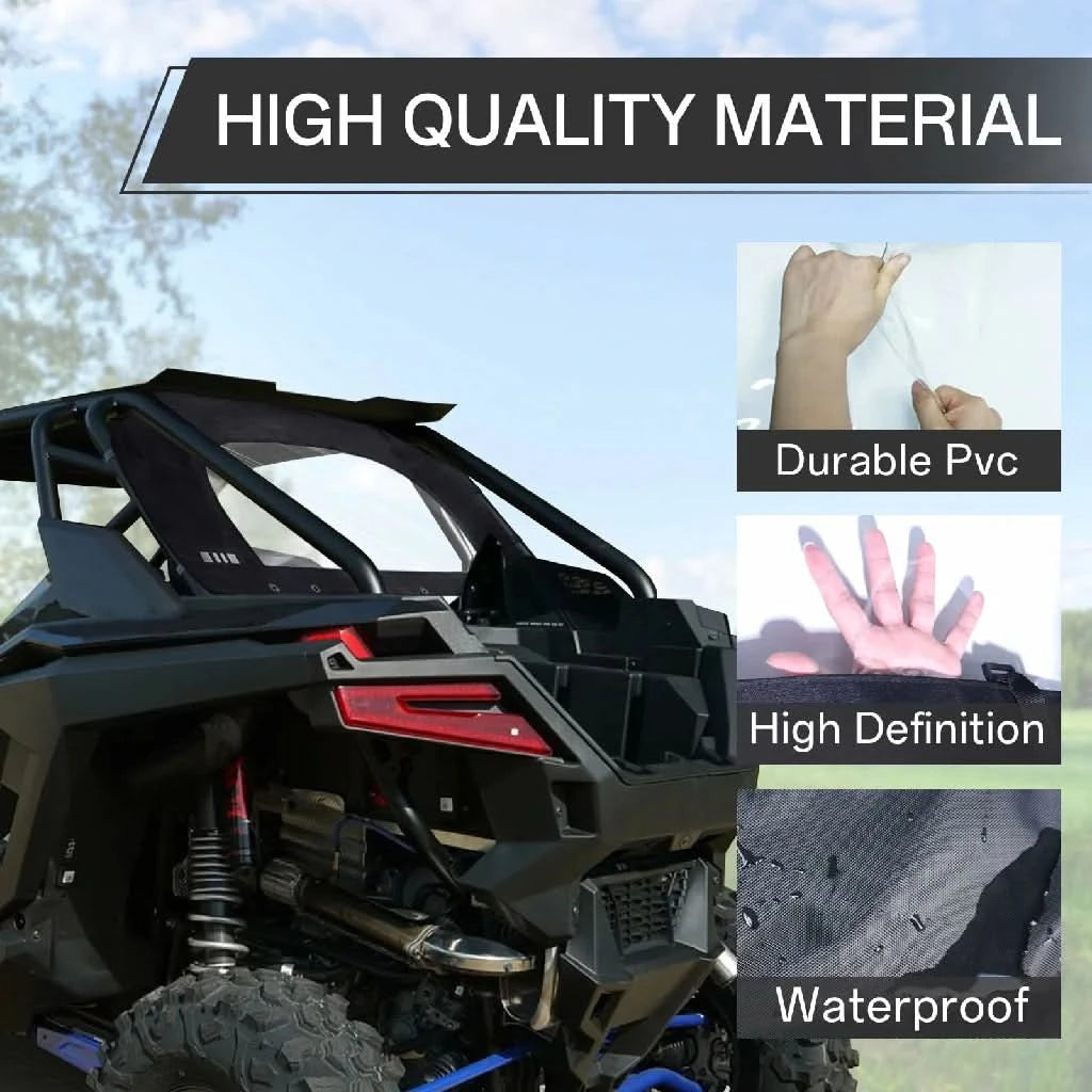 2024 Rzr Pro R Rear Windshield Polaris RZR Pro XP/Turbo R Soft Rear Windshield – StarknightMT
