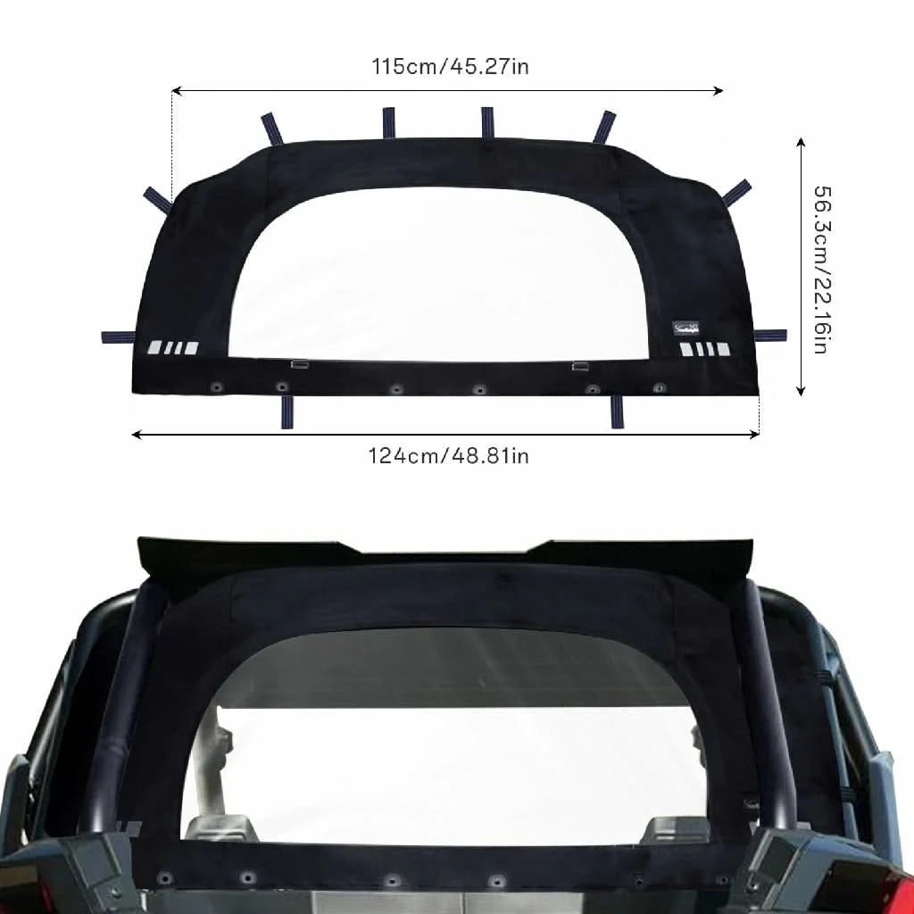 polaris rzr pro soft rear window dimension