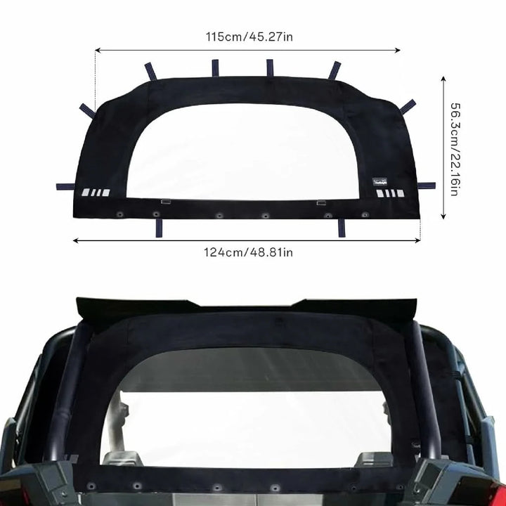 polaris rzr pro soft rear window dimension