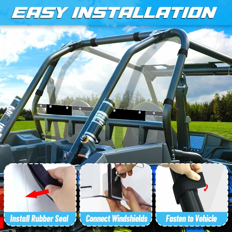 easy to onstall the rzr xp 1000 rear windshield 