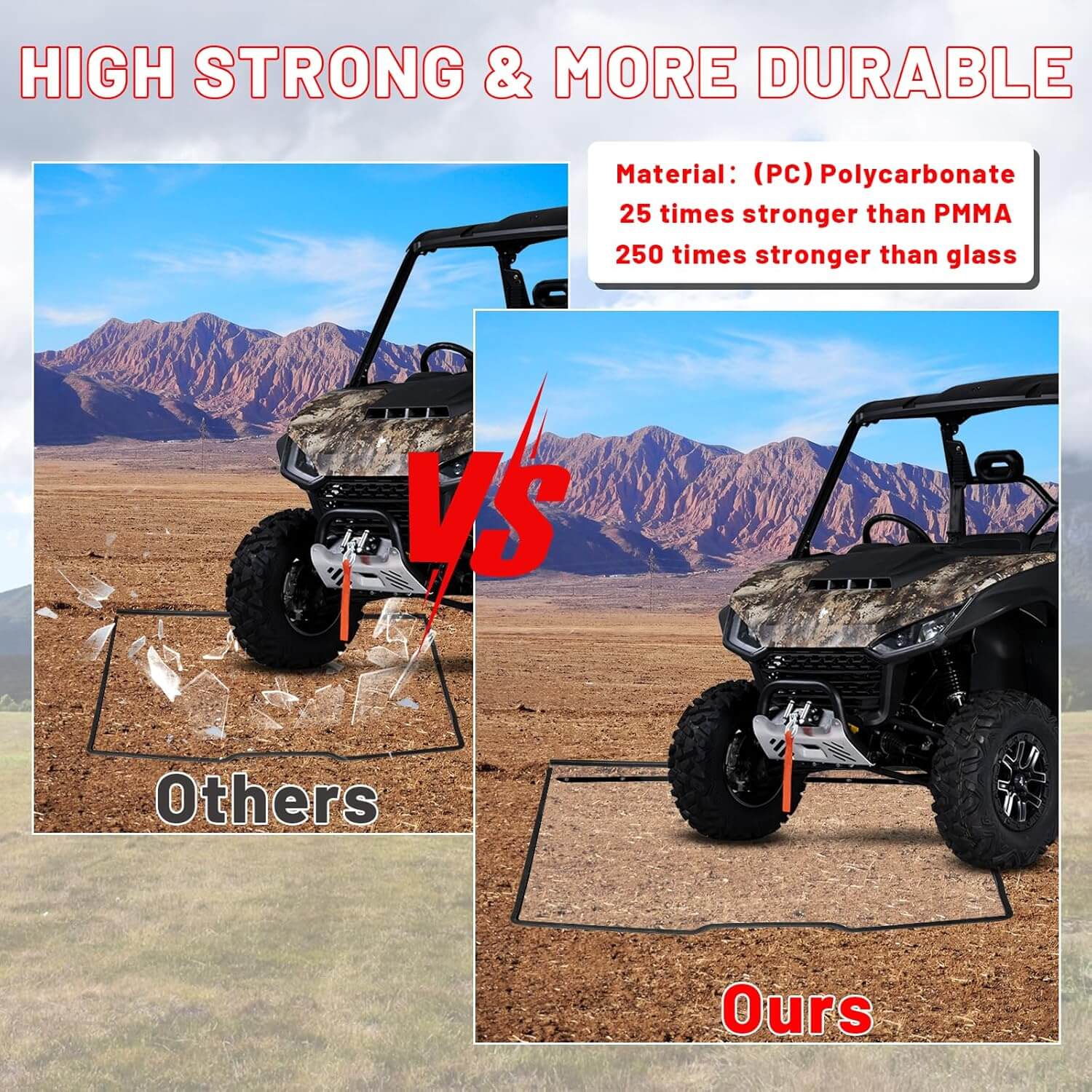 Segway Fugleman UT10/UT10 Crew Scratch-Resistant Front Windshield durable material