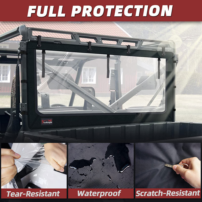 soft rear windshield provide full protection 