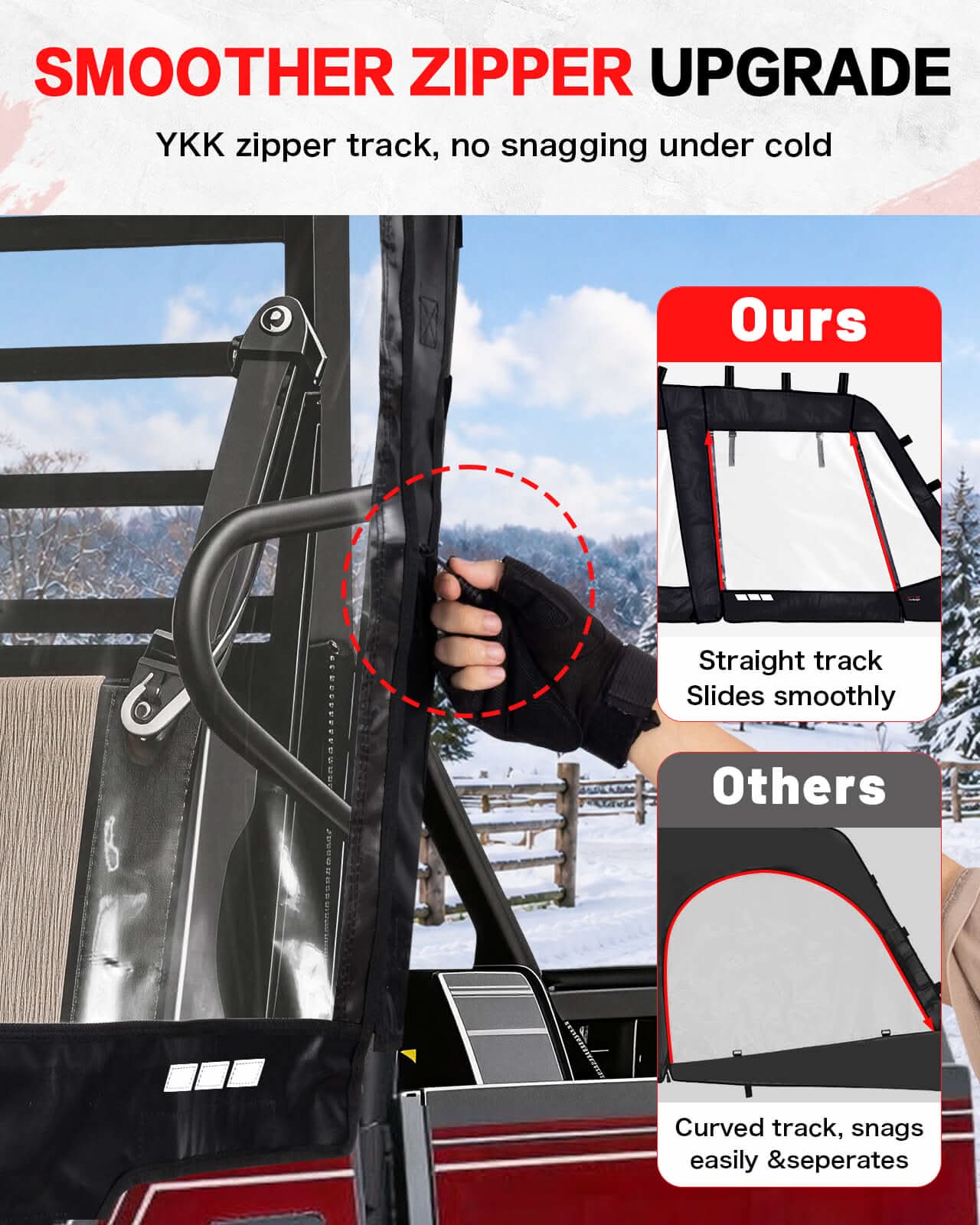 StarknightMT's Kawasaki Mule Pro FXT/DXT Soft Upper Doors smoother zipper upgrade