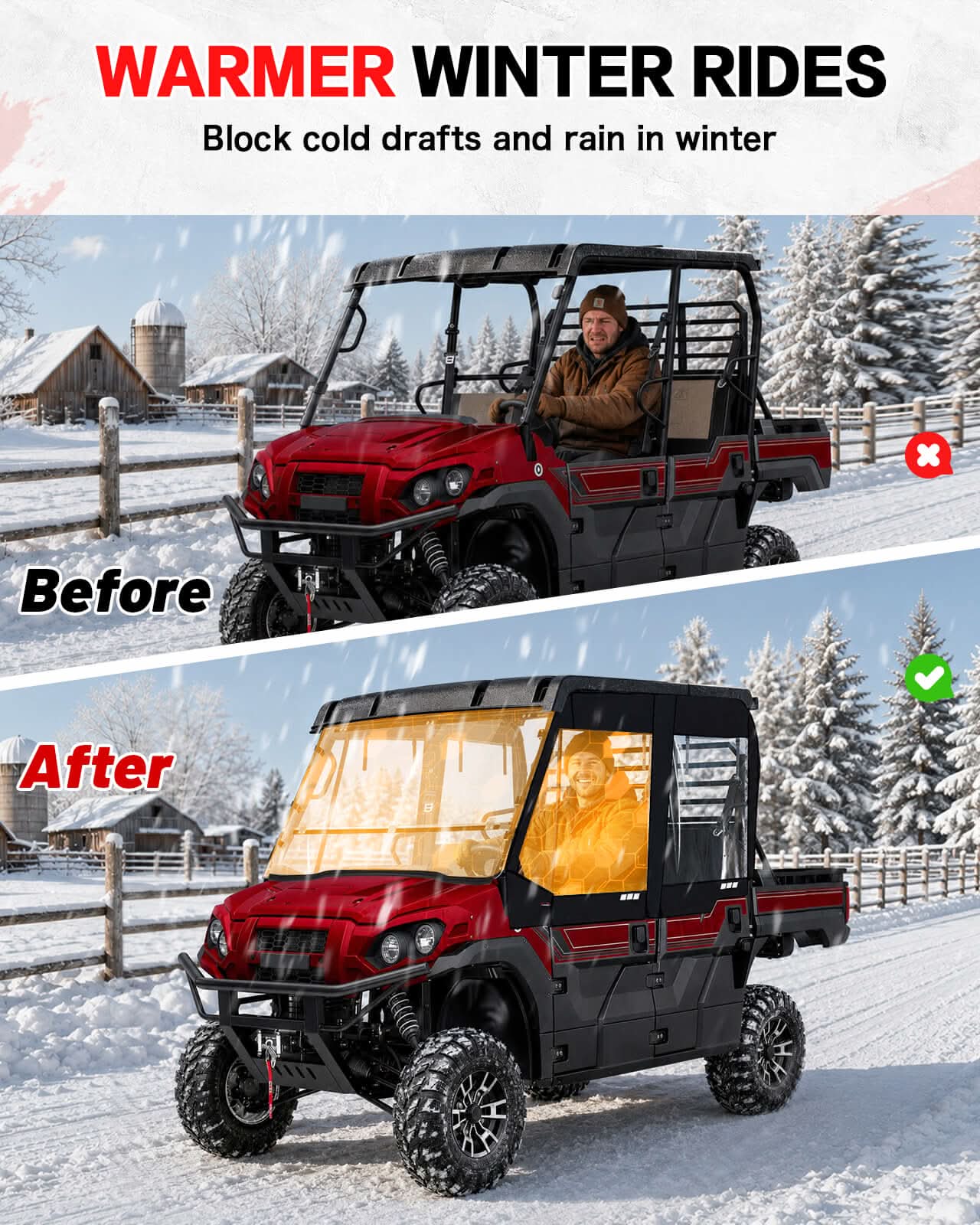 StarknightMT's Kawasaki Mule Pro FXT/DXT Soft Upper Doors warm winter ride