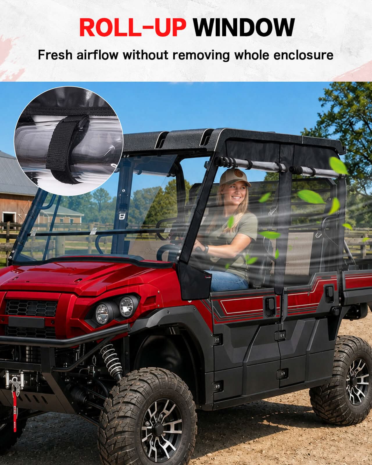 StarknightMT's Kawasaki Mule Pro FXT/DXT Soft Upper Doors roll-up window