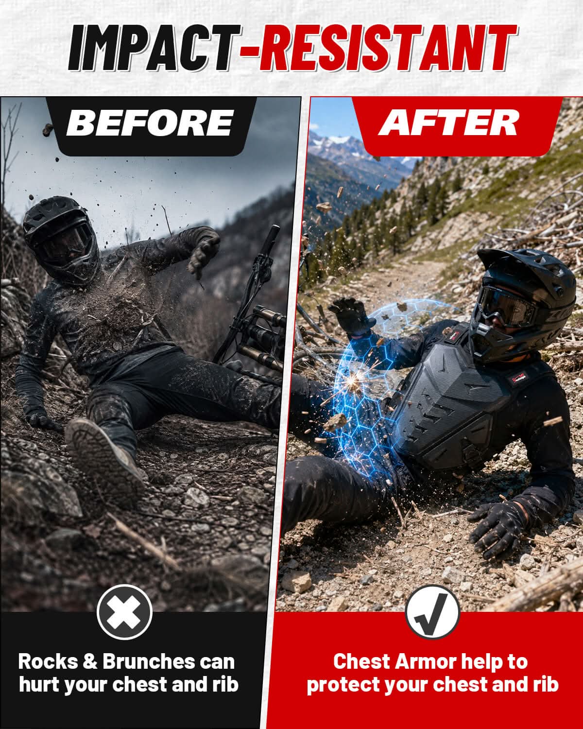 StarknightMT Adult Motocross Chest Protector – Lightweight Dirt Bike Armor impact-resistant