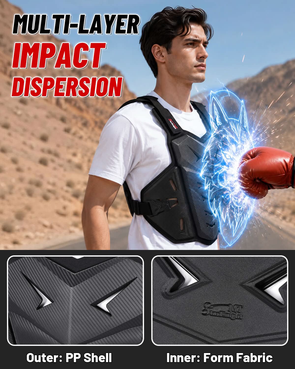 StarknightMT Adult Motocross Chest Protector – Lightweight Dirt Bike Armor muti-layer impact dispersion
