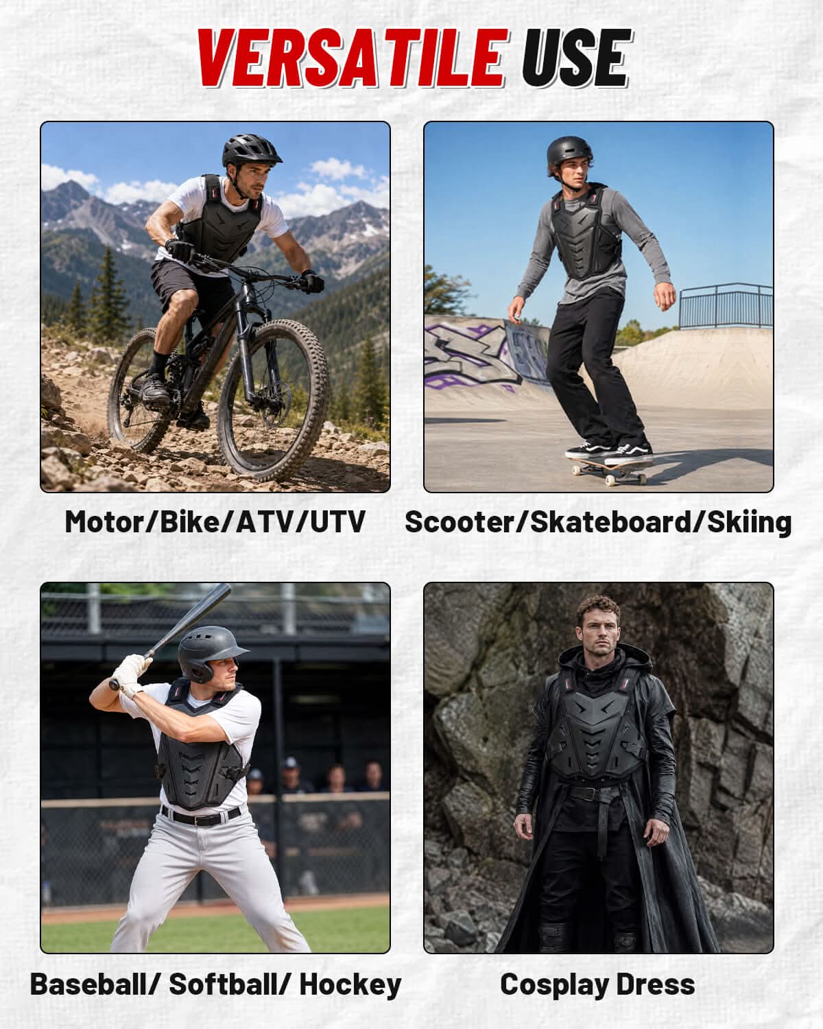 StarknightMT Adult Motocross Chest Protector – Lightweight Dirt Bike Armor versatile use