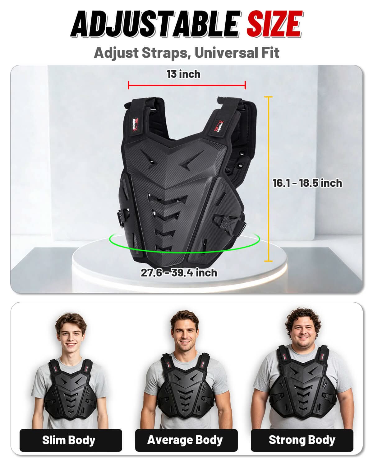 StarknightMT Adult Motocross Chest Protector – Lightweight Dirt Bike Armor adjustable size
