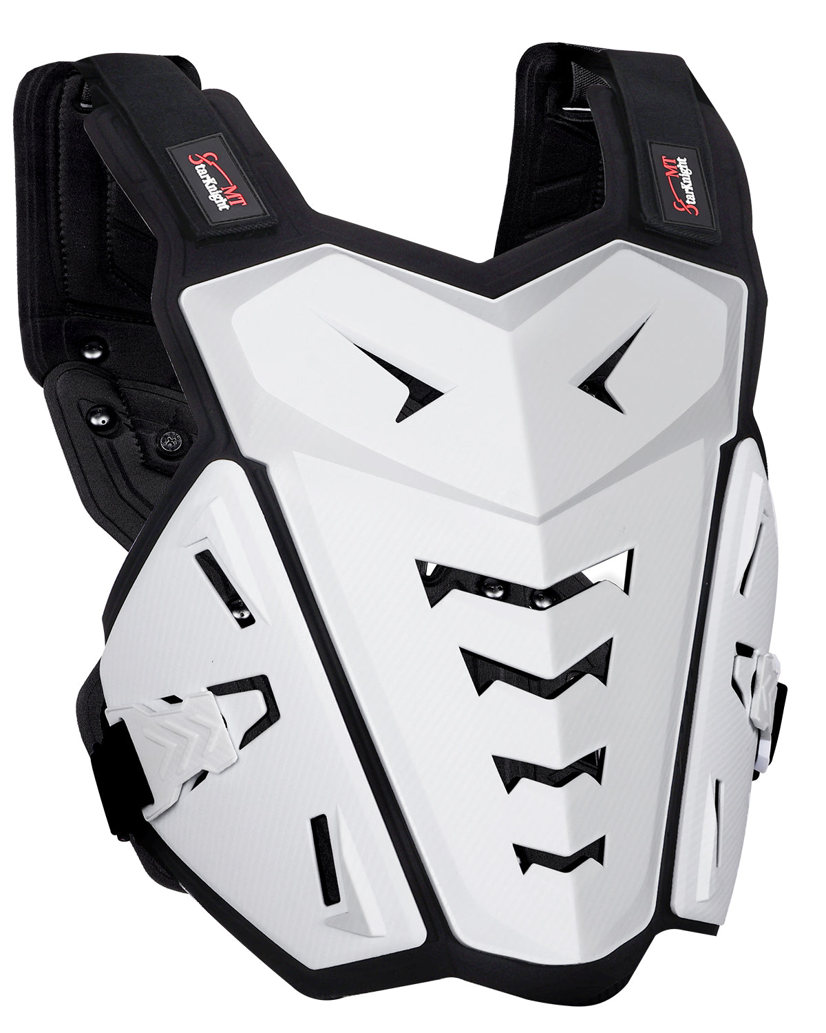 StarknightMT Adult Motocross Chest Protector – Lightweight Dirt Bike Armor White
