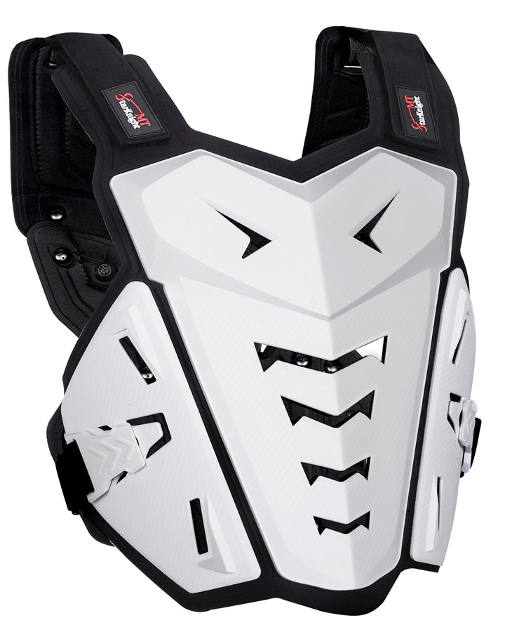 StarknightMT Adult Motocross Chest Protector – Lightweight Dirt Bike Armor White