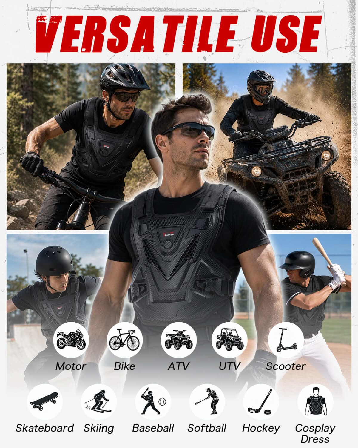 StarknightMT Upgraded Adult Men's Body Armor Vest Versatile use