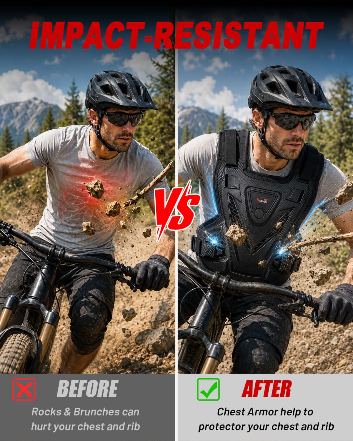 StarknightMT Upgraded Adult Men's Body Armor Vest Impact Resistant