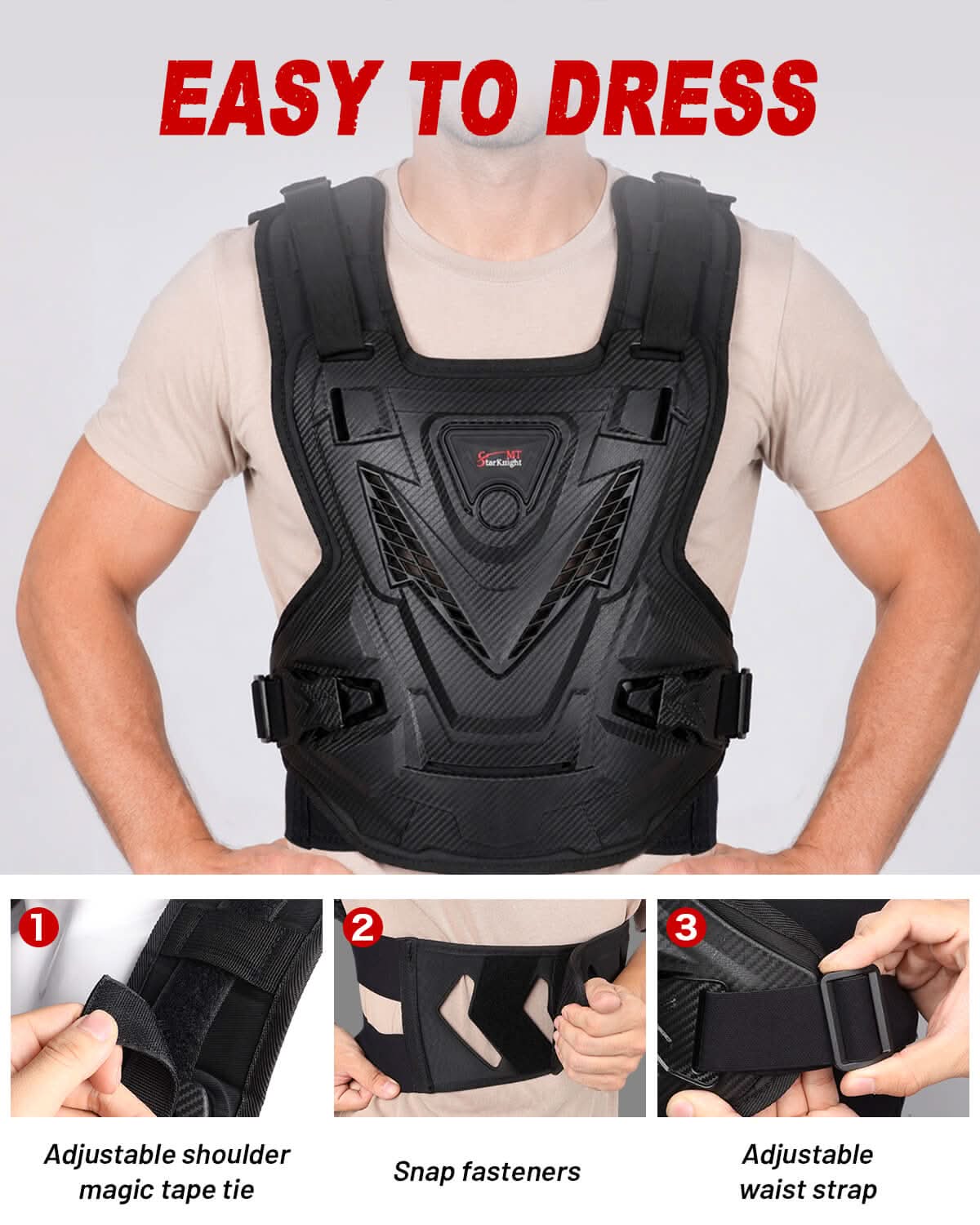 StarknightMT Upgraded Adult Men's Body Armor Vest Easy To Dress