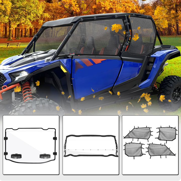 StarknightMt 2024+ Polaris RZR XP 4 1000 Vented &amp; Rear Windshield &amp; Side Window Mesh Net