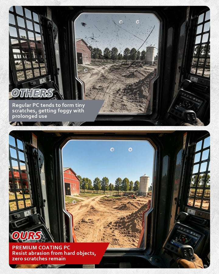 Takeuchi SkidSteer TL8/TL10/TL12/TL130 Windshield  Comparesion