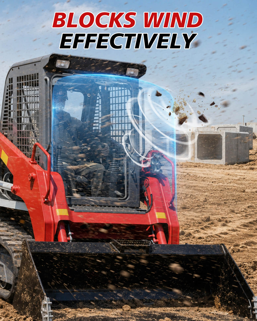Takeuchi SkidSteer TL8/TL10/TL12/TL130 Windshield Block Wind