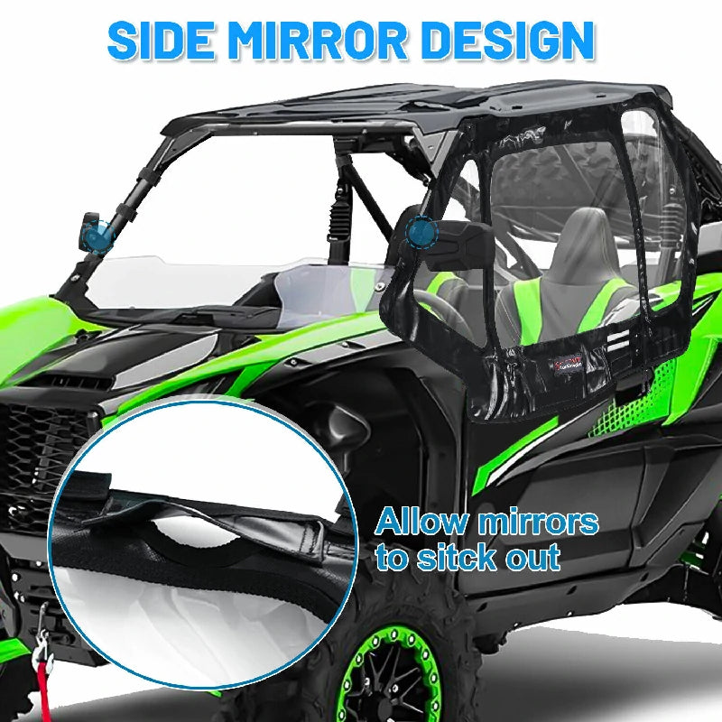 side mirror design of the krx 1000 soft cab enclosure