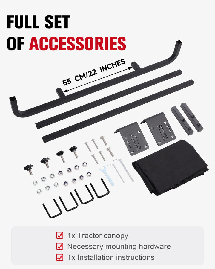 Tractor Canopy for 2"x2"/2"x3" Rops hardware