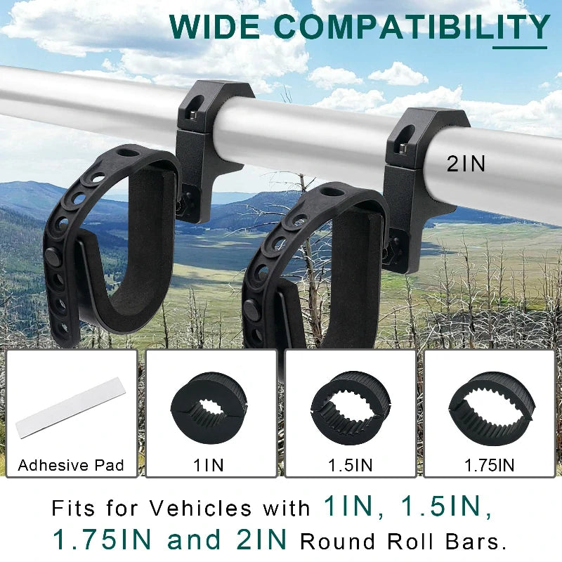 utv gun holder fit for vehicles with 1in-2in round roll bars