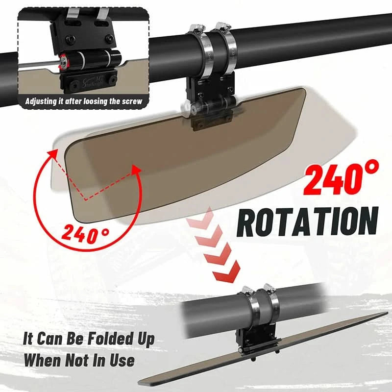 sun visor 240 degrees rotation