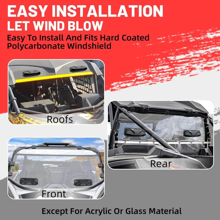 UTV windshield vent kit can be install on multiple place