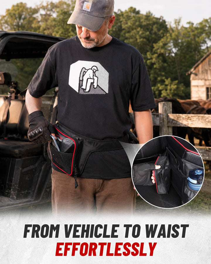 Bench Seat Center Storage Bag For Ranger/UForce/Defender converts into a waist pack