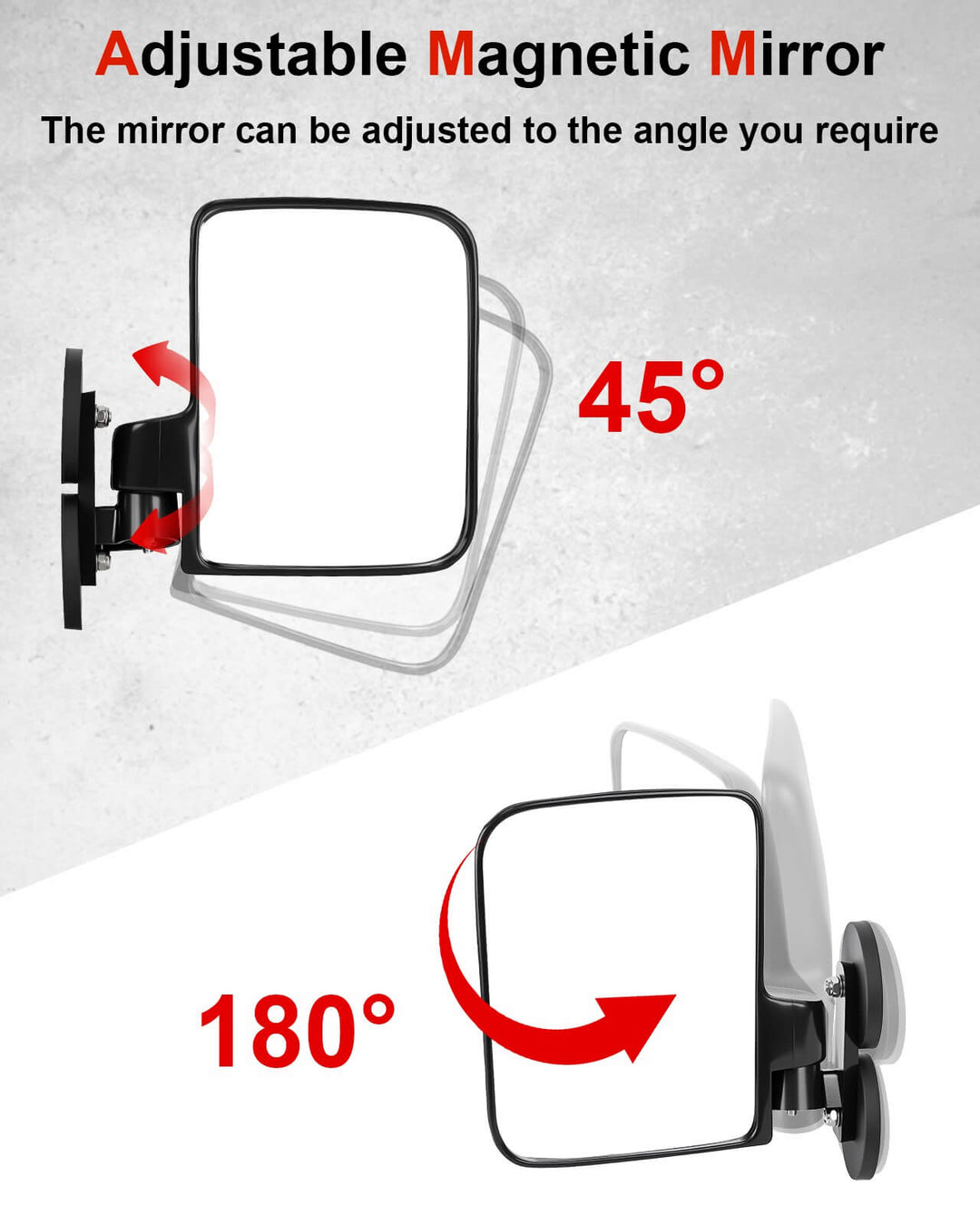 Magnetic Side View Mirror can be adjusted require angle