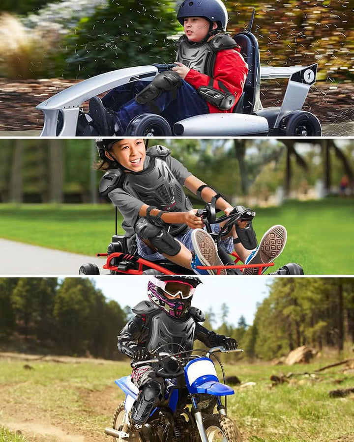 showcase of the black kids dirt bike gear
