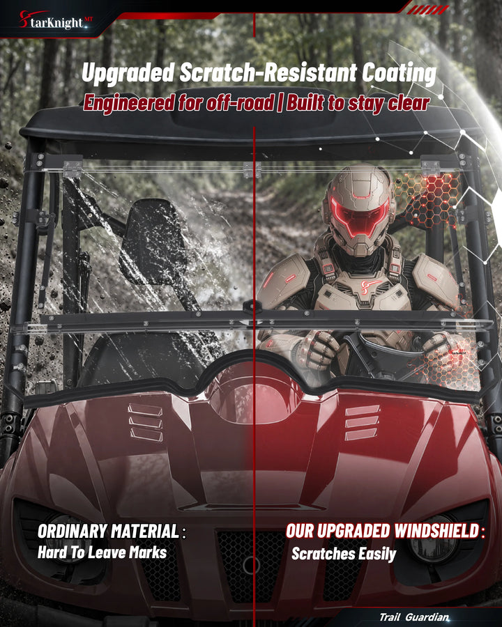 Yamaha Rhino 450/660/700 Flip-Up Windshield scratch-resistant coating