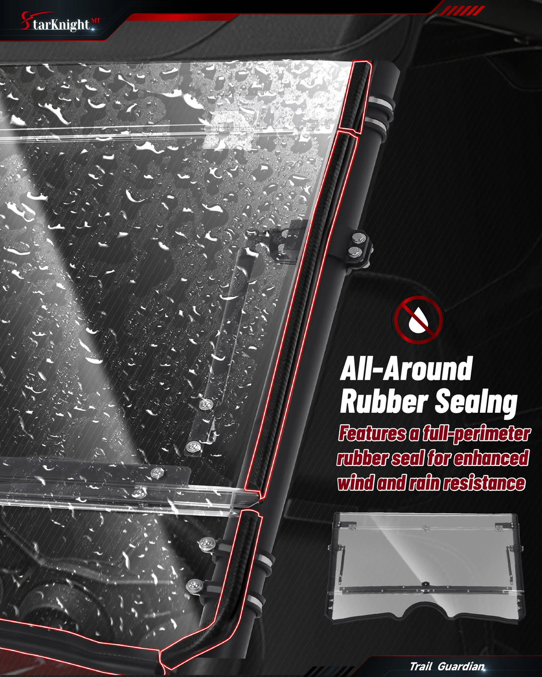 Yamaha Rhino 450/660/700 Flip-Up Windshield rubber sealing