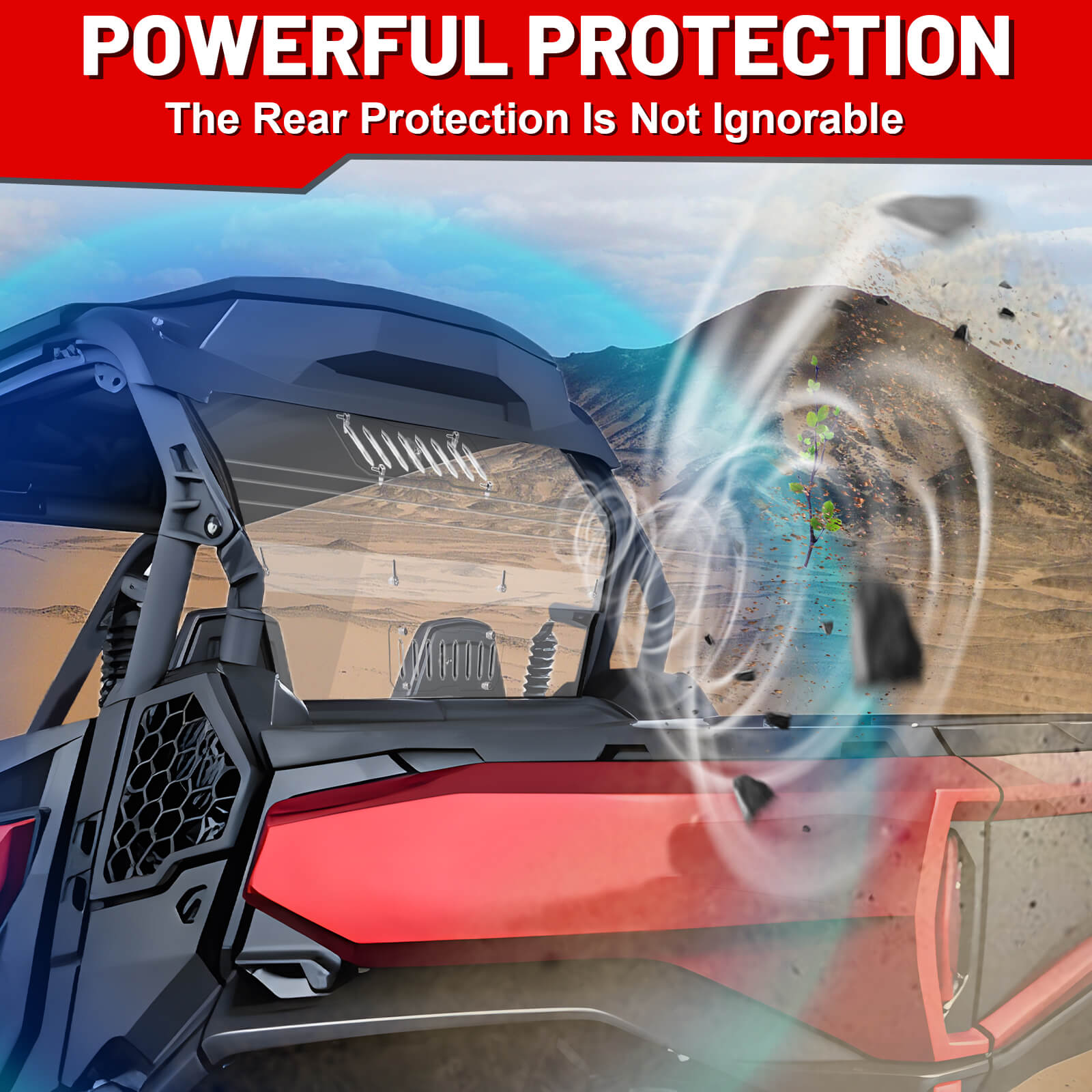 commander 700 vented rear windshield powerful protection