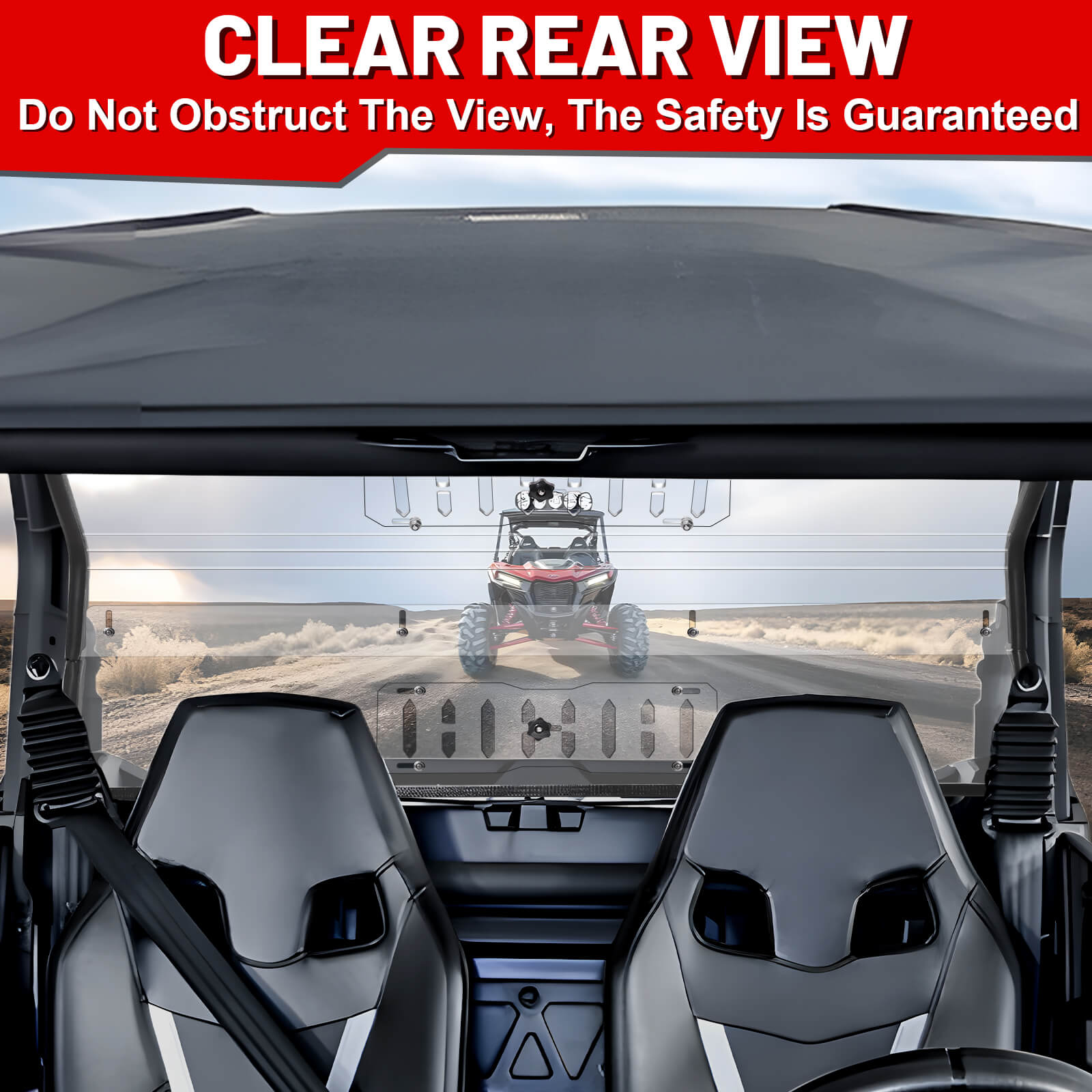 commander vented  windshield clear rear view 