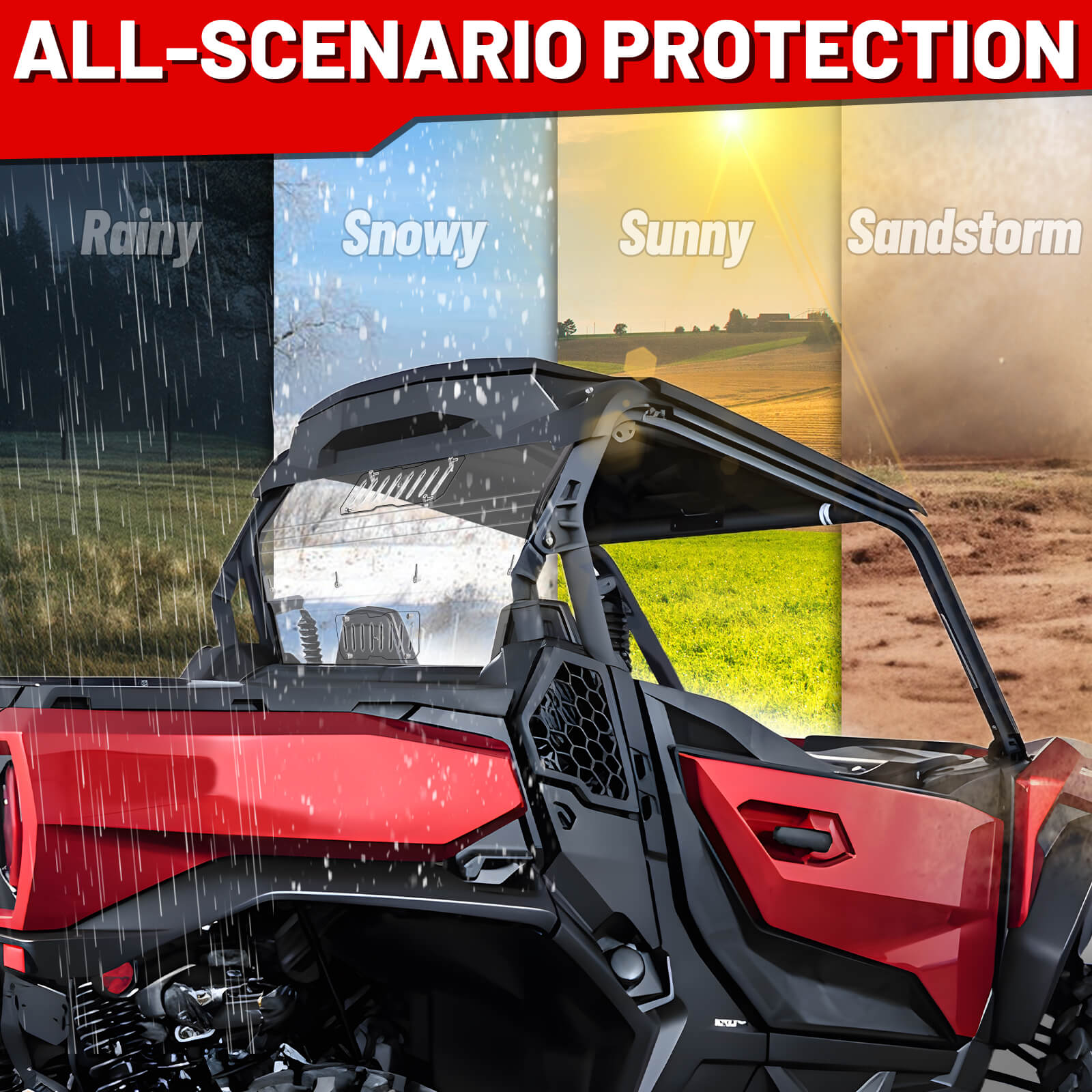 all scenario protection of commander vented rear windshield
