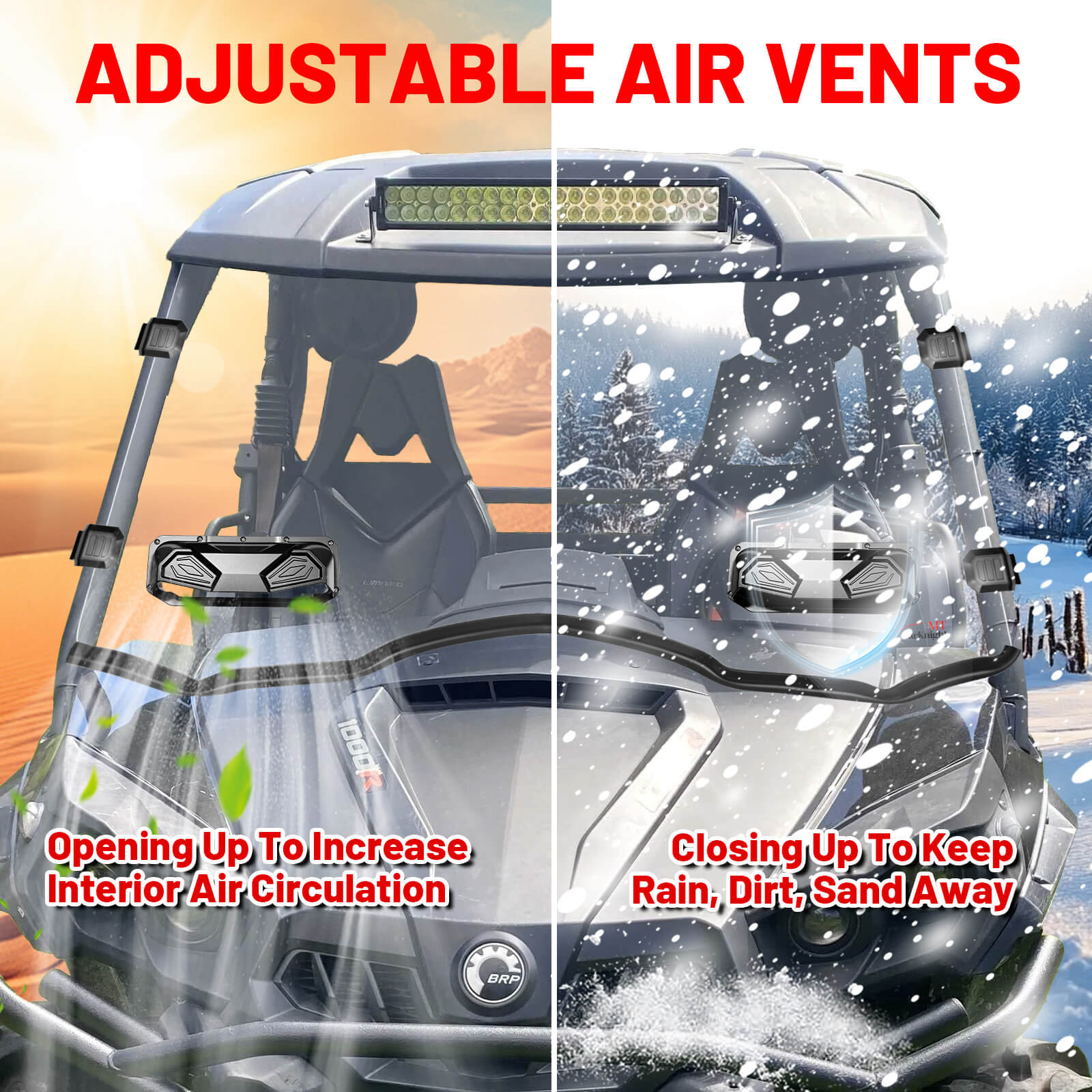 adjustable air vents with commander 1000 vented windshield