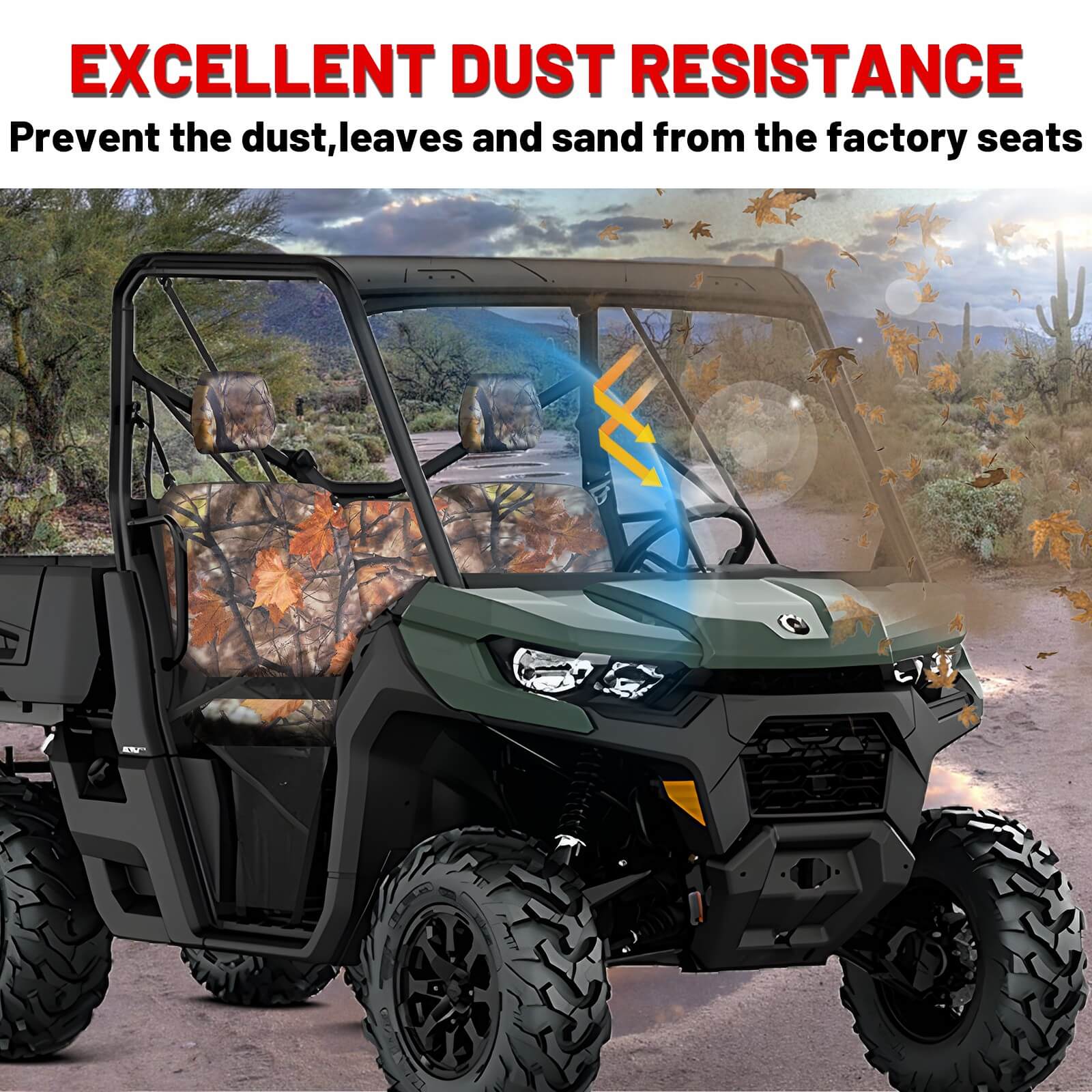 defender DPS maple camouflage seat covers dust resistance 