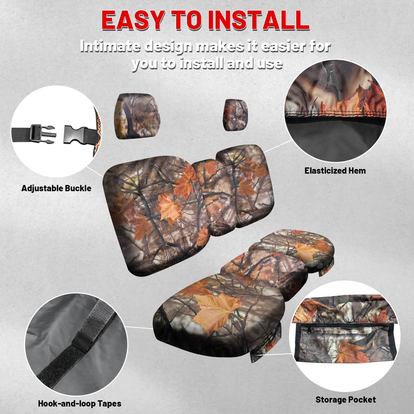 easy to install defender DPS maple camouflage seat covers
