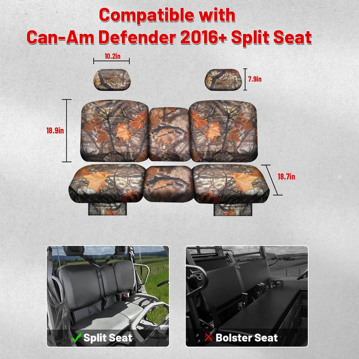 maple camouflage seat covers fit defender 2016+ split seat 