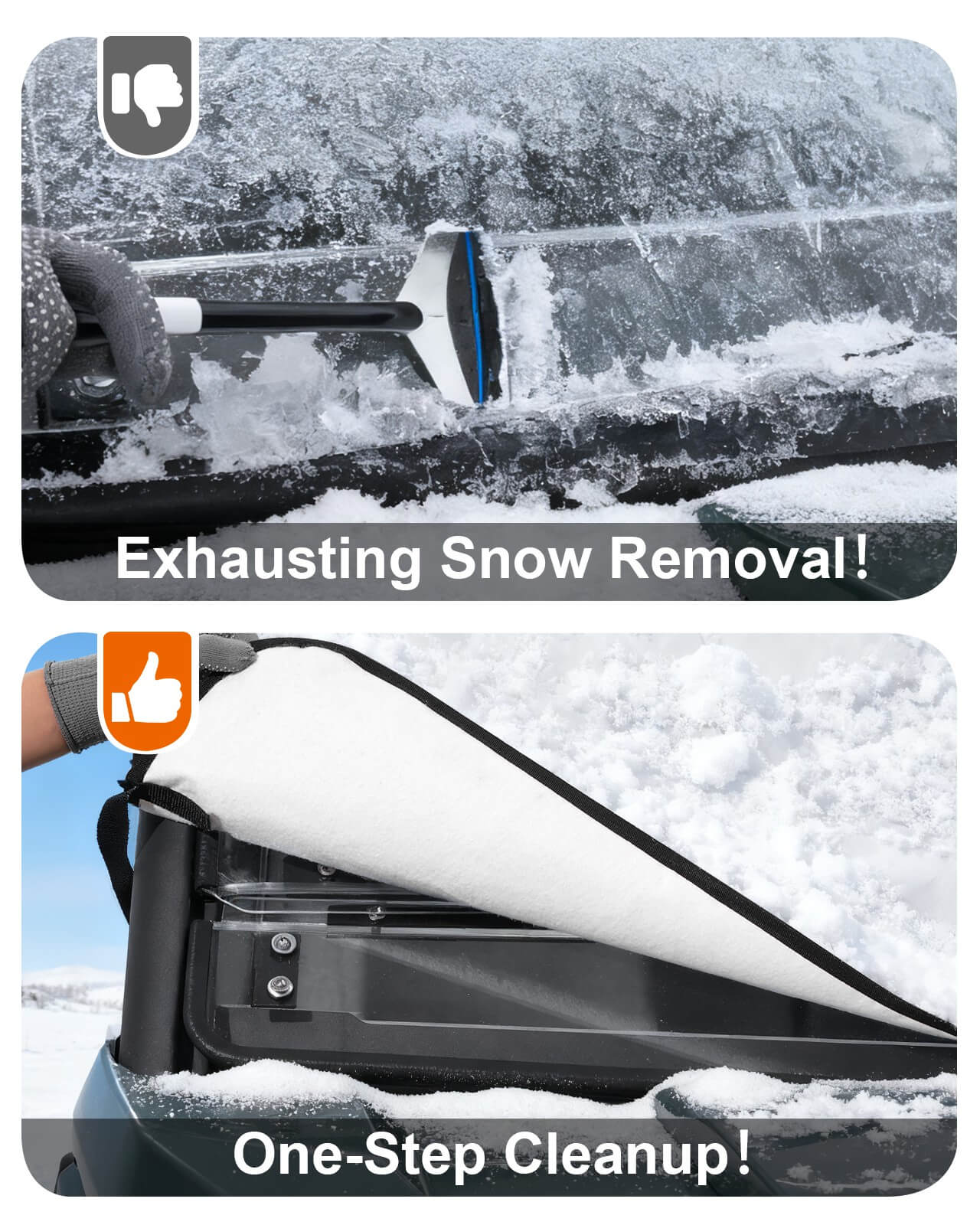 defender windshield snow cover one-step cleanup