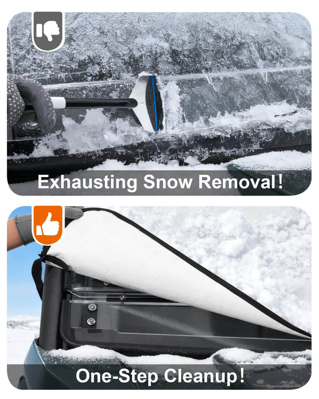 defender windshield snow cover one-step cleanup