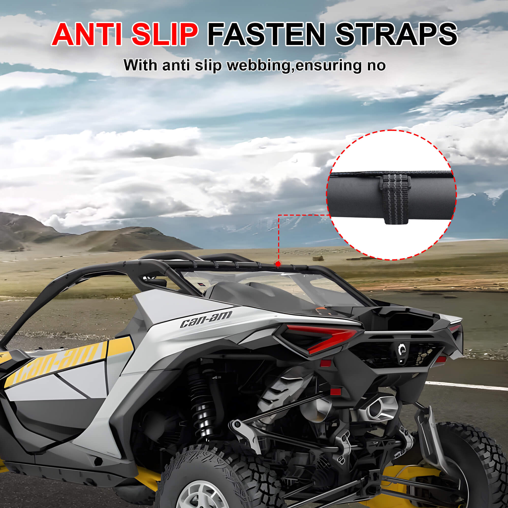 maverick r windshield use anti slip fasten straps