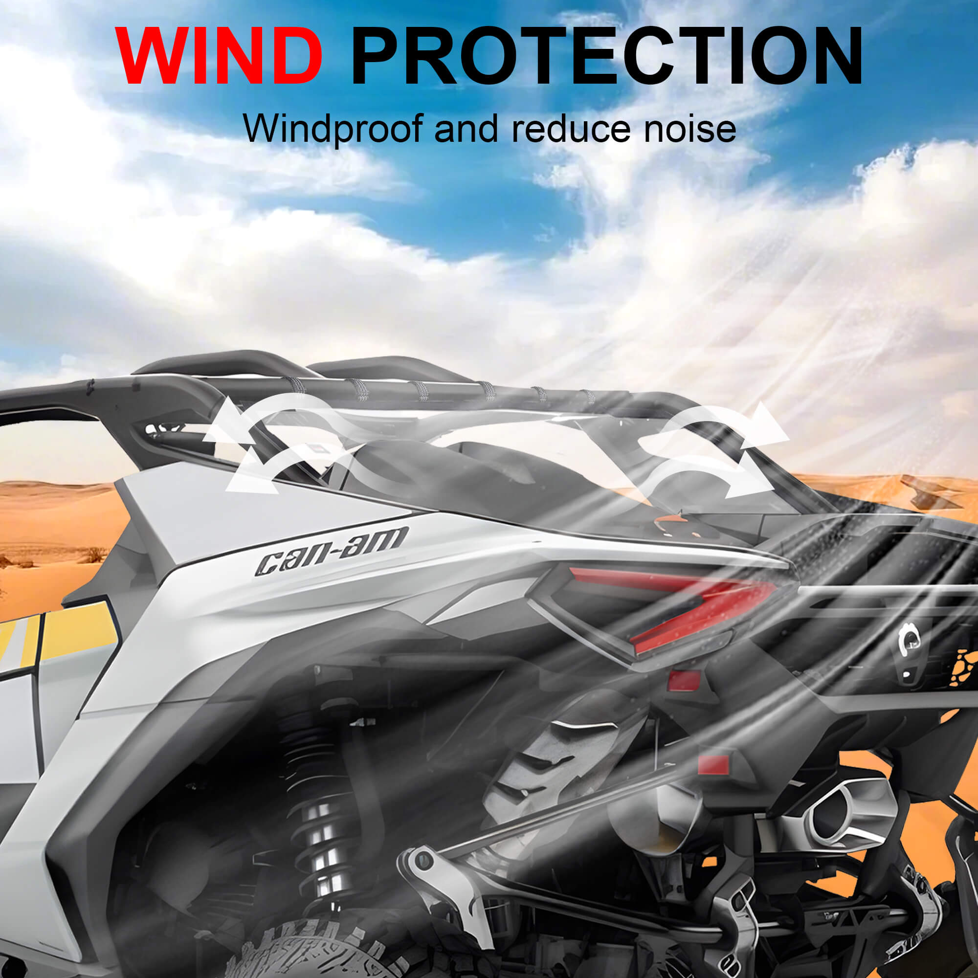 wind proetction for can-am maverick r soft windshield