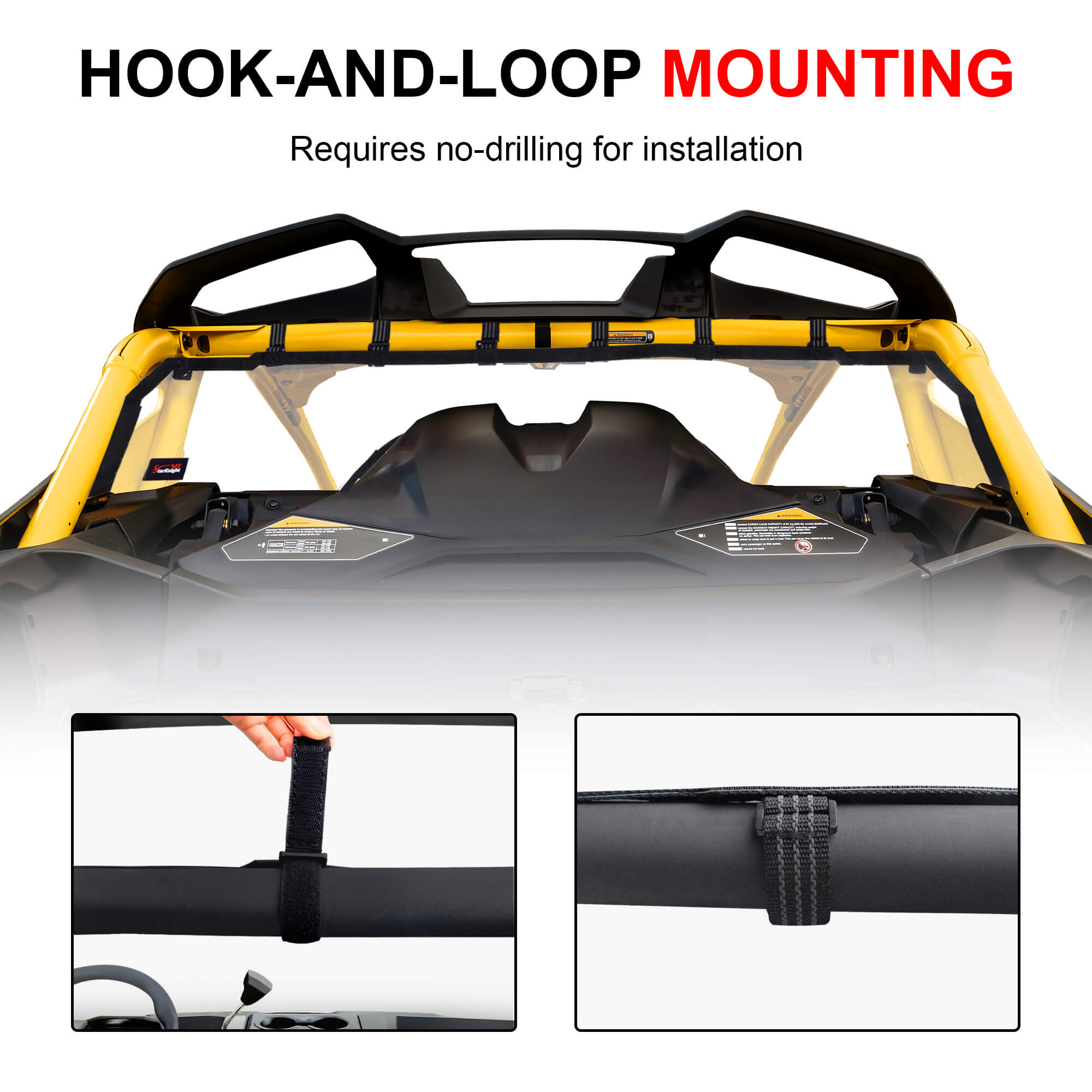 hook and loop mounting of maverick soft rear windshield