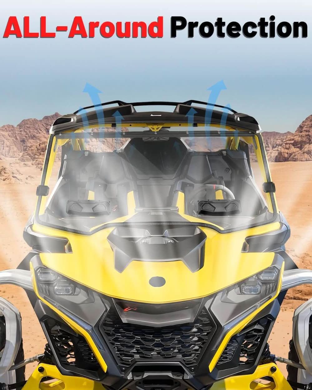 Can-Am maverick r front windshield all-round protection