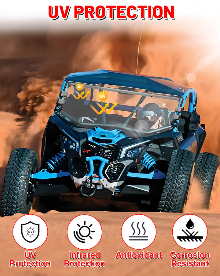 UV protection of Can-Am x3 front windshield 