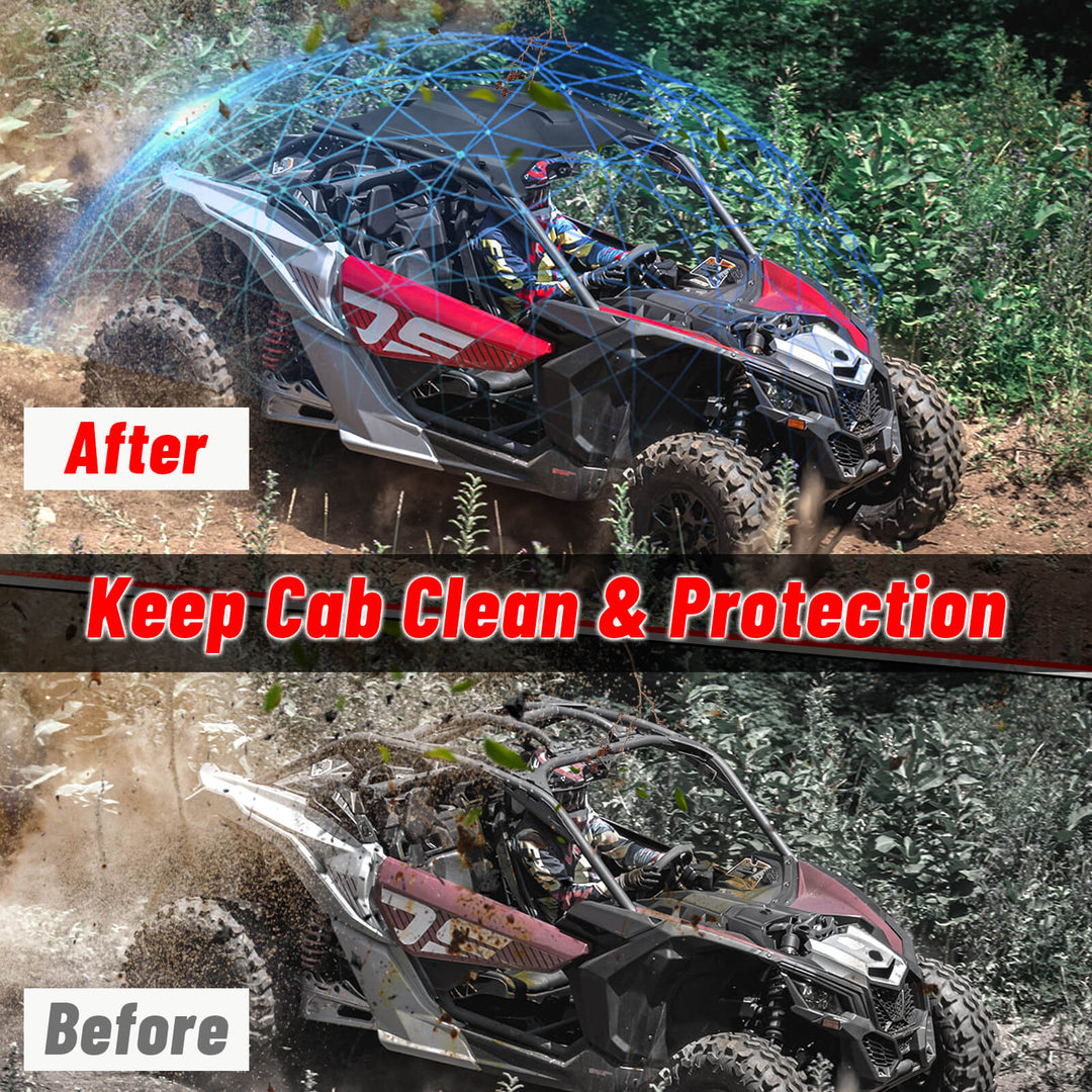 after install Can-Am x3 roof will keep cab clean
