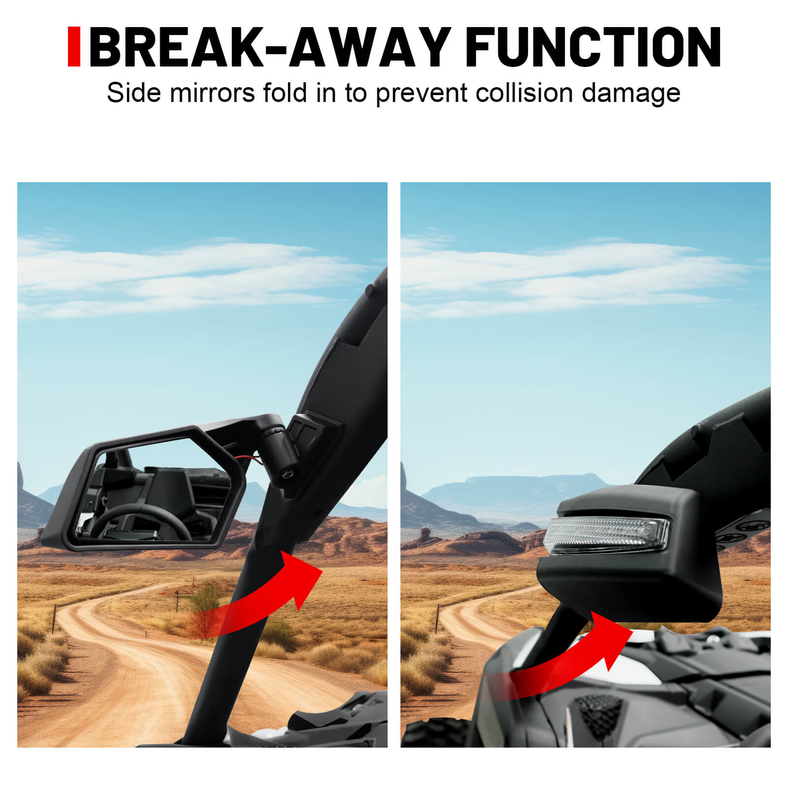 break-away function of can-am x3 side mirrors