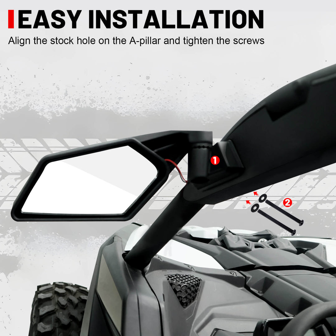 easy to install the Can-Am maverick x3 side mirror