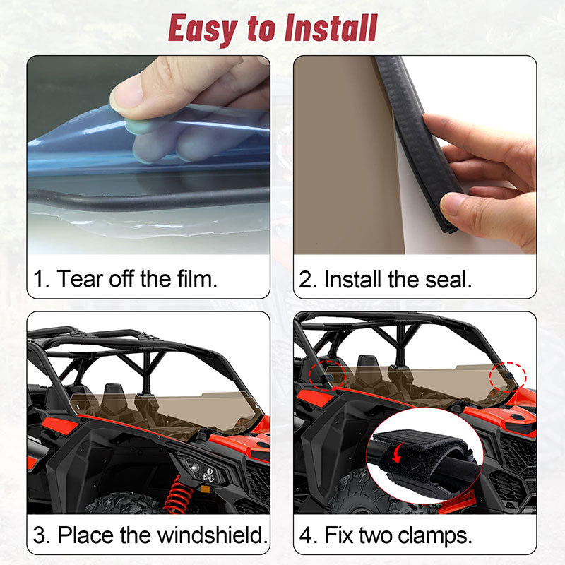 easy to install  the half tined windshield