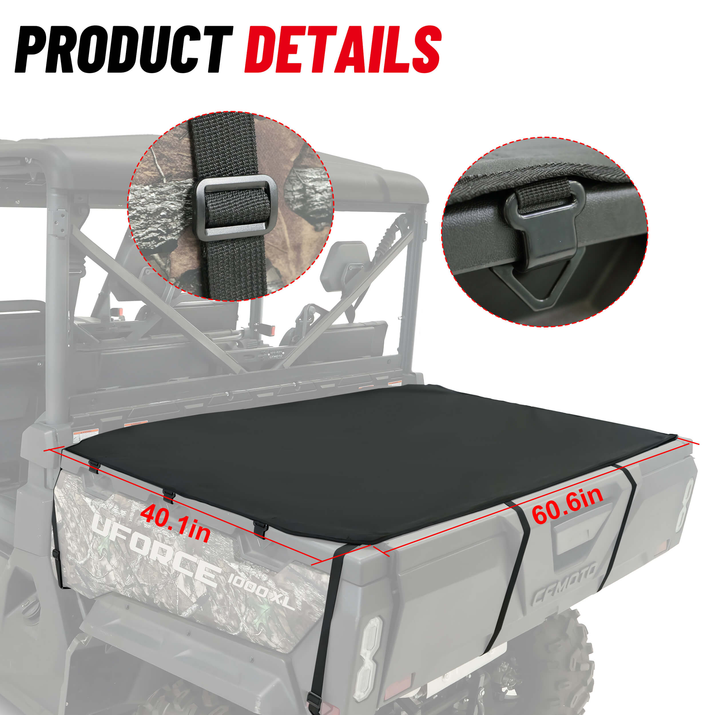 cfmoto uforce 1000 Tonneau Cover details